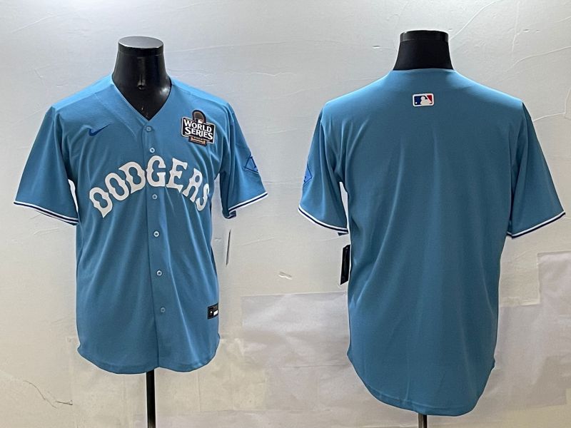 Men Los Angeles Dodgers Blank Light Blue Throwback Game 2025 Nike MLB Jersey style 22->los angeles dodgers->MLB Jersey